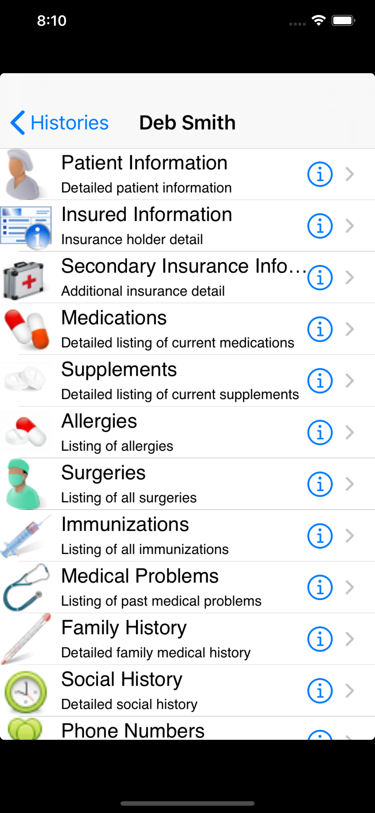 MedHistory screenshot 2