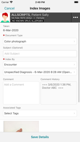 Veradigm EHR Clinical Images screenshot