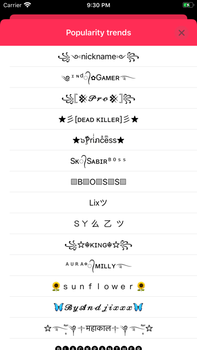 Fancy Text Symbols Screenshot