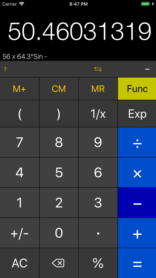 #1. Function Calc (iOS) 由: Hugh Pelham