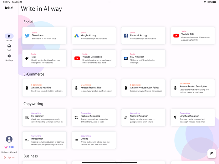 Lek - AI Writer Assistant