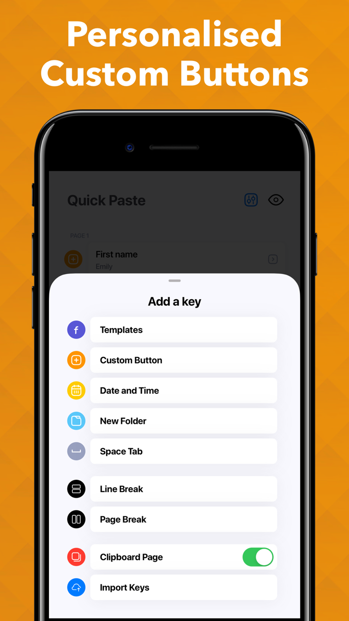 Copy and Paste Custom Keyboard