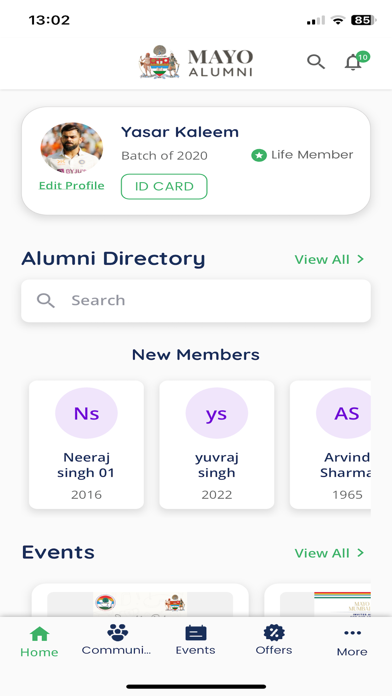 Mayo Alumni Screenshot