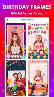 birthday photo frame with cake iphone screenshot 4