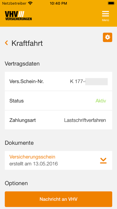 VHV Kundenportal Screenshot