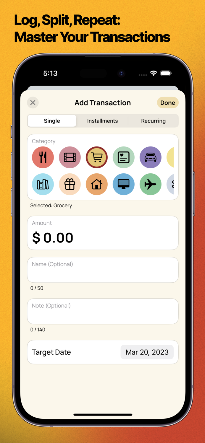 Budgie Expense and Budget