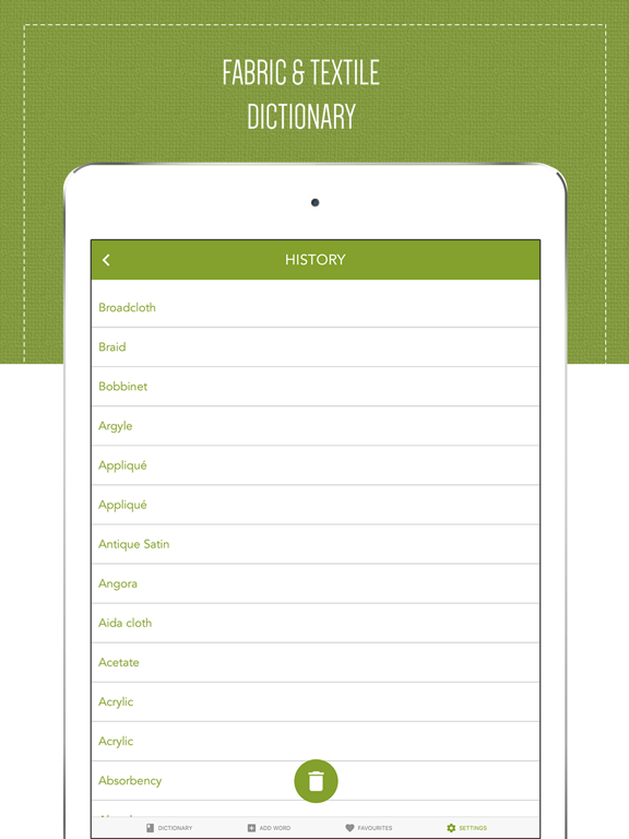 Fabric & Textile Dictionary iPad screenshot