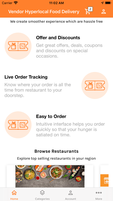 Vendor Hyperlocal Food Deliver Screenshot