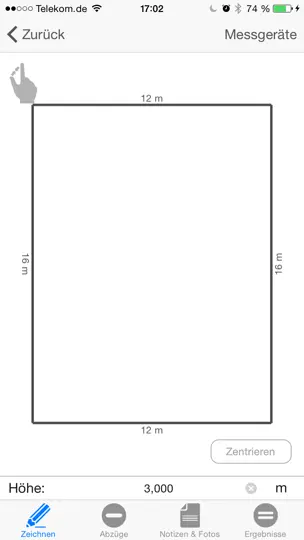Screenshot von Aufmaß Pro auf dem iPhone 1