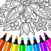 Flower mandala coloringbook icon