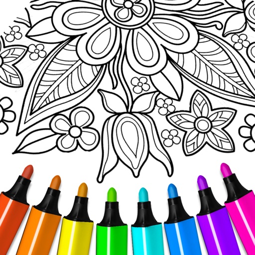 Flower mandala coloringbook iOS App