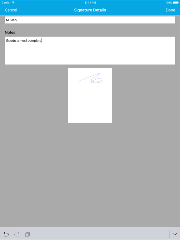 RentalResult SIG iPad screenshot