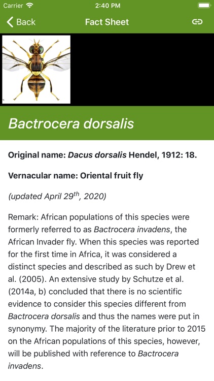 Key selected fruitflies Africa