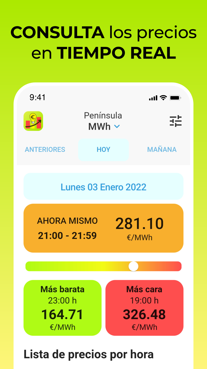 Precio Luz ESPAÑA Ahorra PVPC
