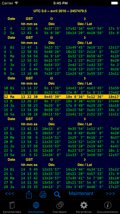Screenshot #2 pour iPhemeris Astrology Éphéméride