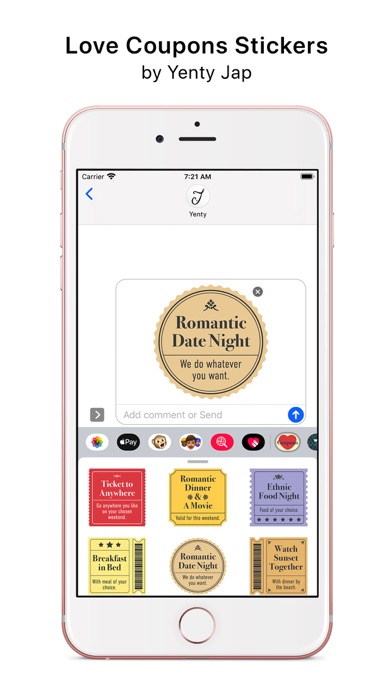 Screenshot #1 pour Love Coupons Stickers