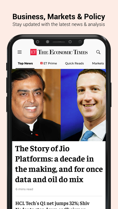 The Economic Times Screenshot