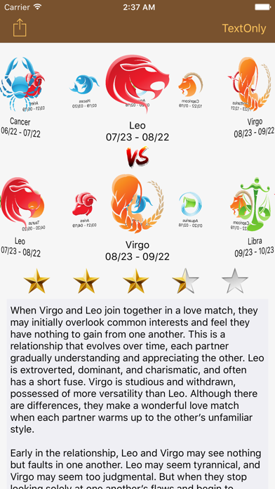 Astrology Love Horoscope Wheel Screenshot