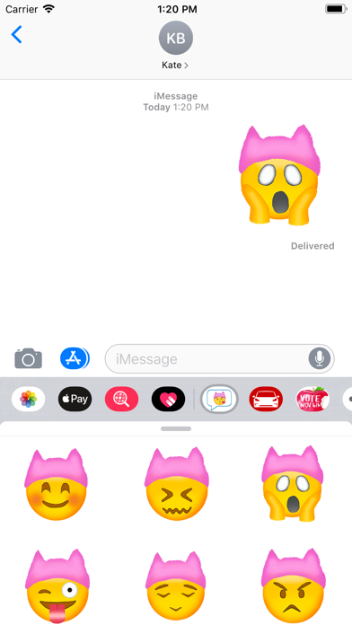 Krista Suh’s Pink Hat Emojis Screenshot 1 - AppWisp.com Krista Suh’s Pink Hat Emojis Screenshot 1 - AppWisp.com