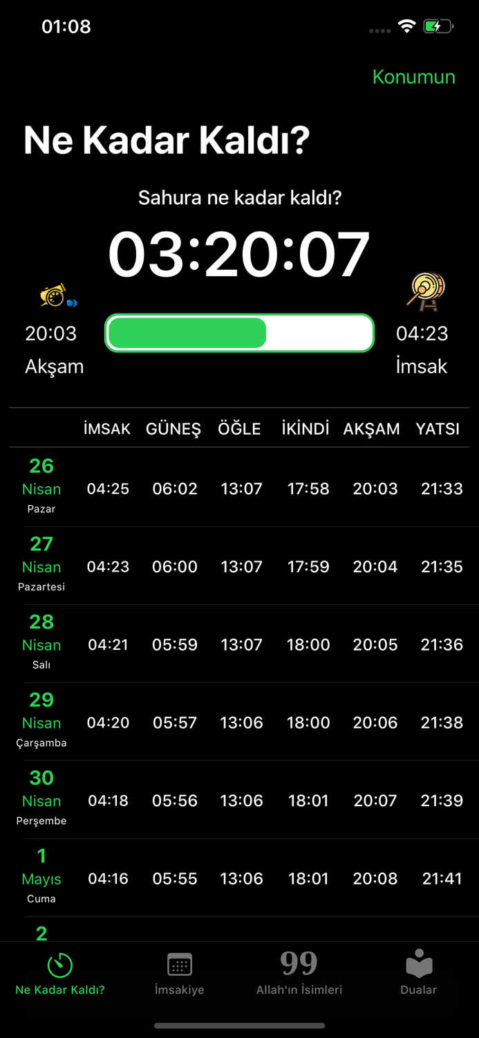 Ramazan İmsakiye