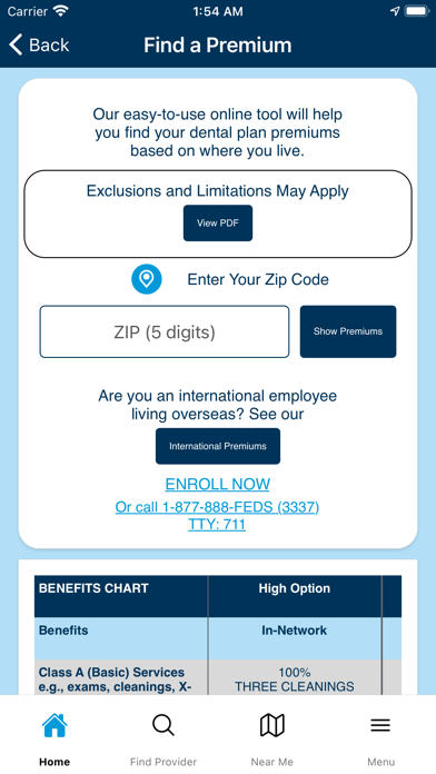 BCBS FEP Dental Screenshot