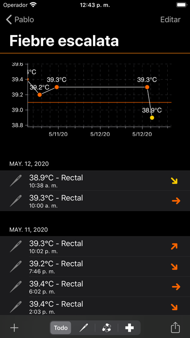 Fiebre Captura de pantalla de la aplicación
