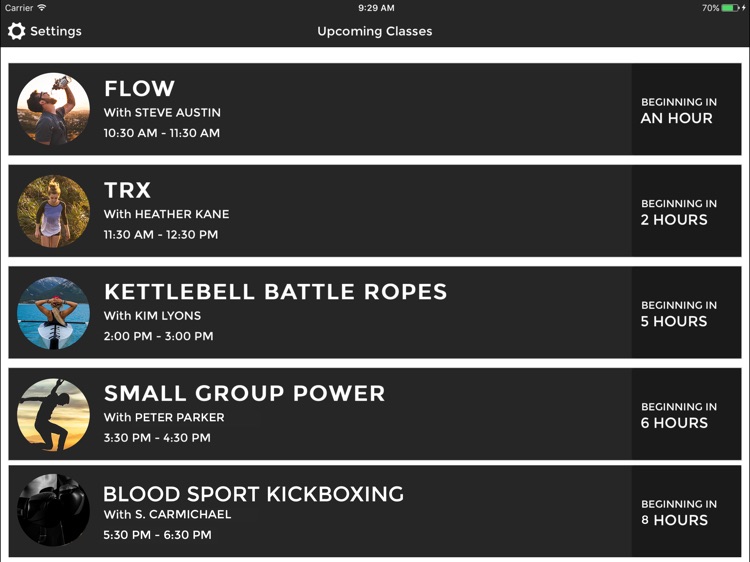 ClubReady Class Kiosk