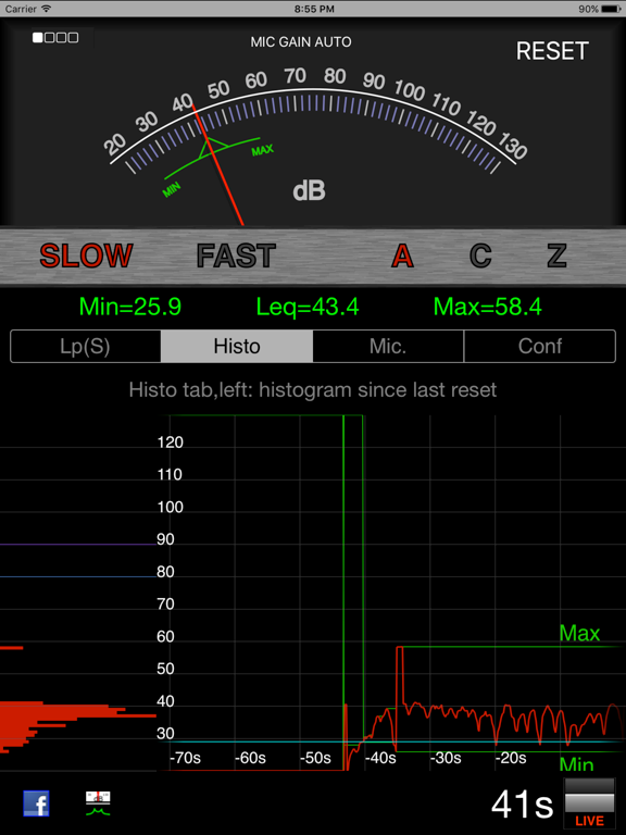 logSPL iPad screenshot