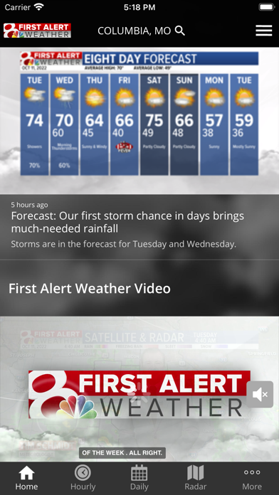 KOMU 8 Weather Screenshot