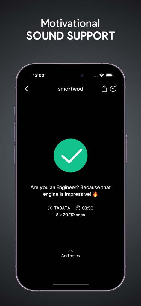 SmartWOD Timer - WOD Clock - After a workout, the app delivers motivational messages and a clear summary of the completed session, including workout type and intervals.