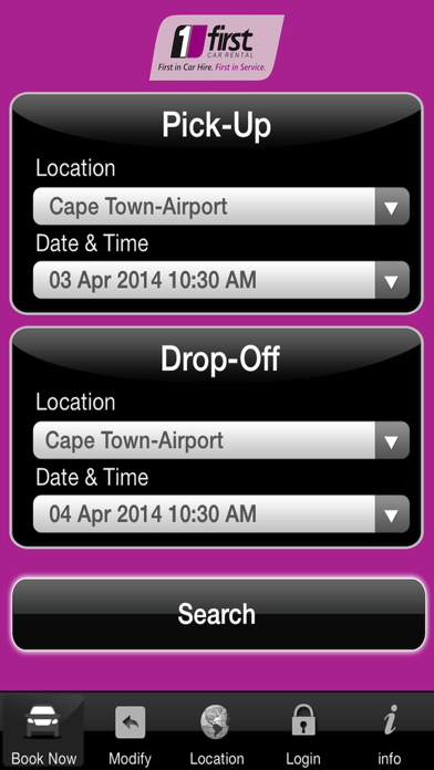 First Car Rental Booking App Screenshot