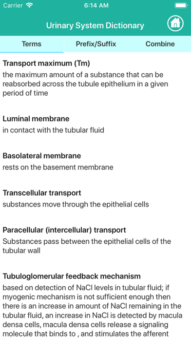 Urinary System Medical Terms Screenshot
