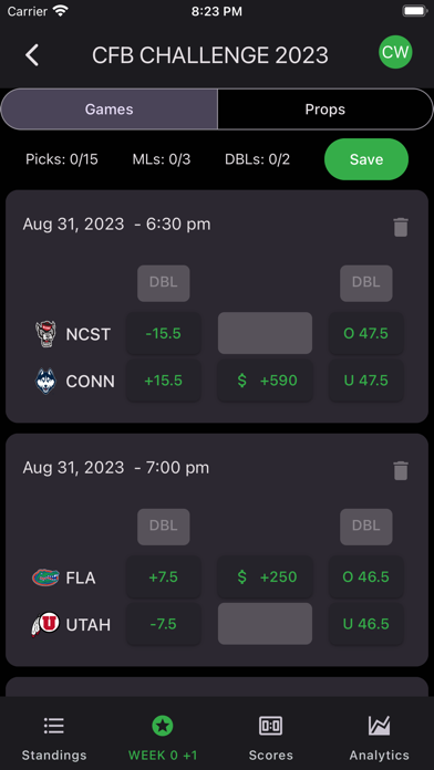 CFB Challenge Screenshot