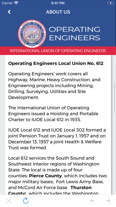 IUOE 612 iPhone screenshot 5 - News app