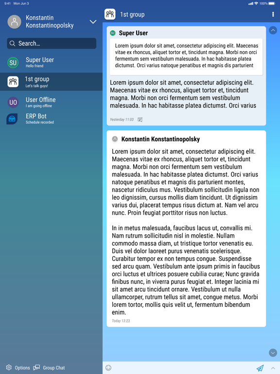 Cross Messenger iPad screenshot