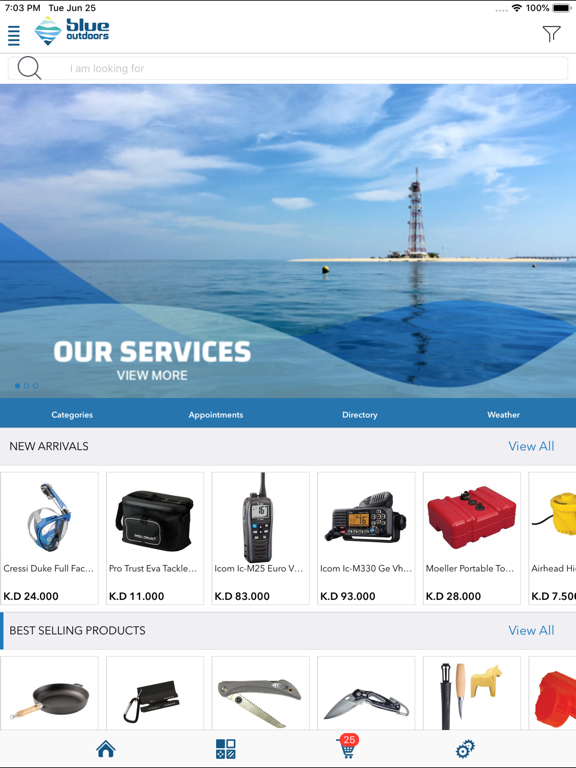 Blue Outdoors iPad screenshot 2 - Shopping app