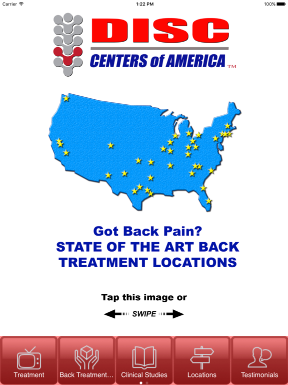 Disc Centers of America iPad screenshot 1 - Health & Fitness app