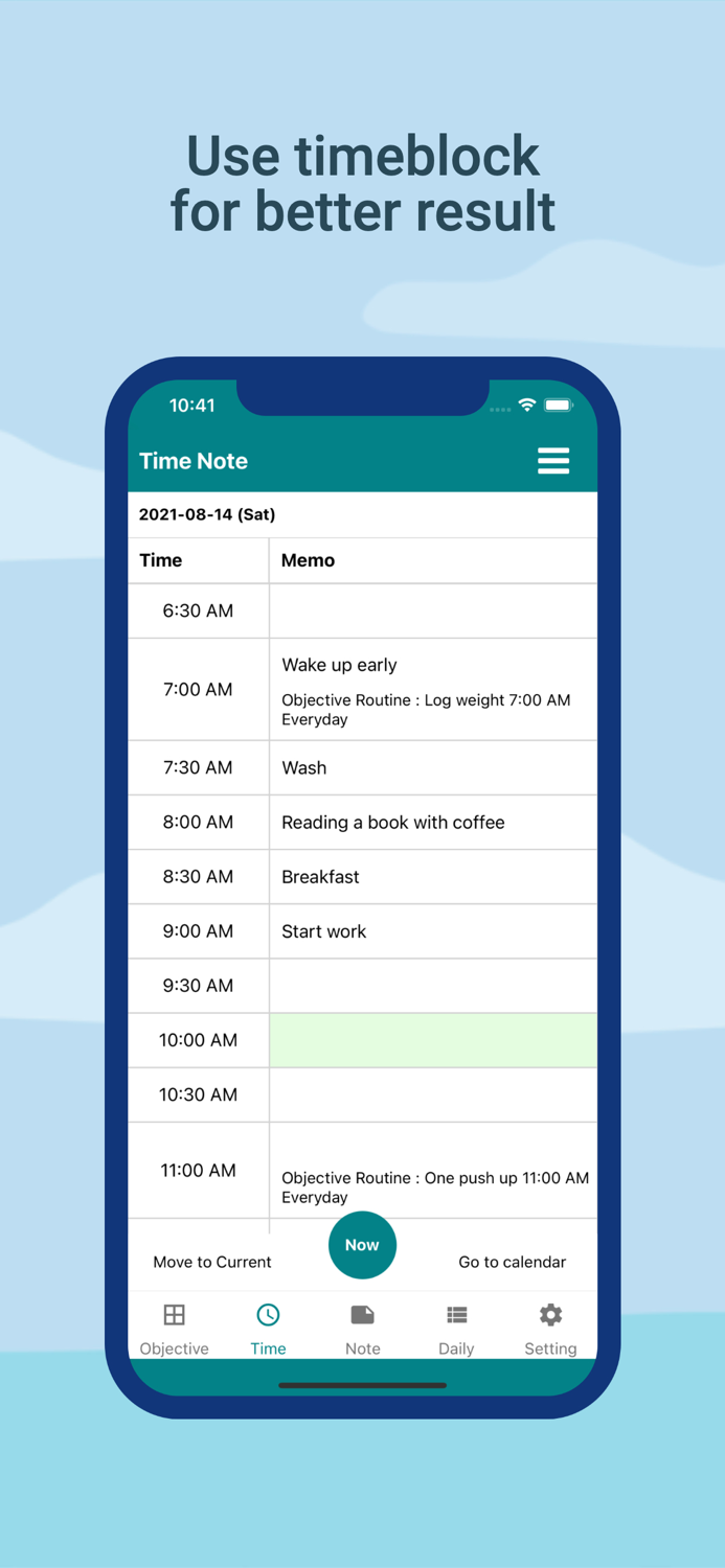 Goal notes - Goal time routine
