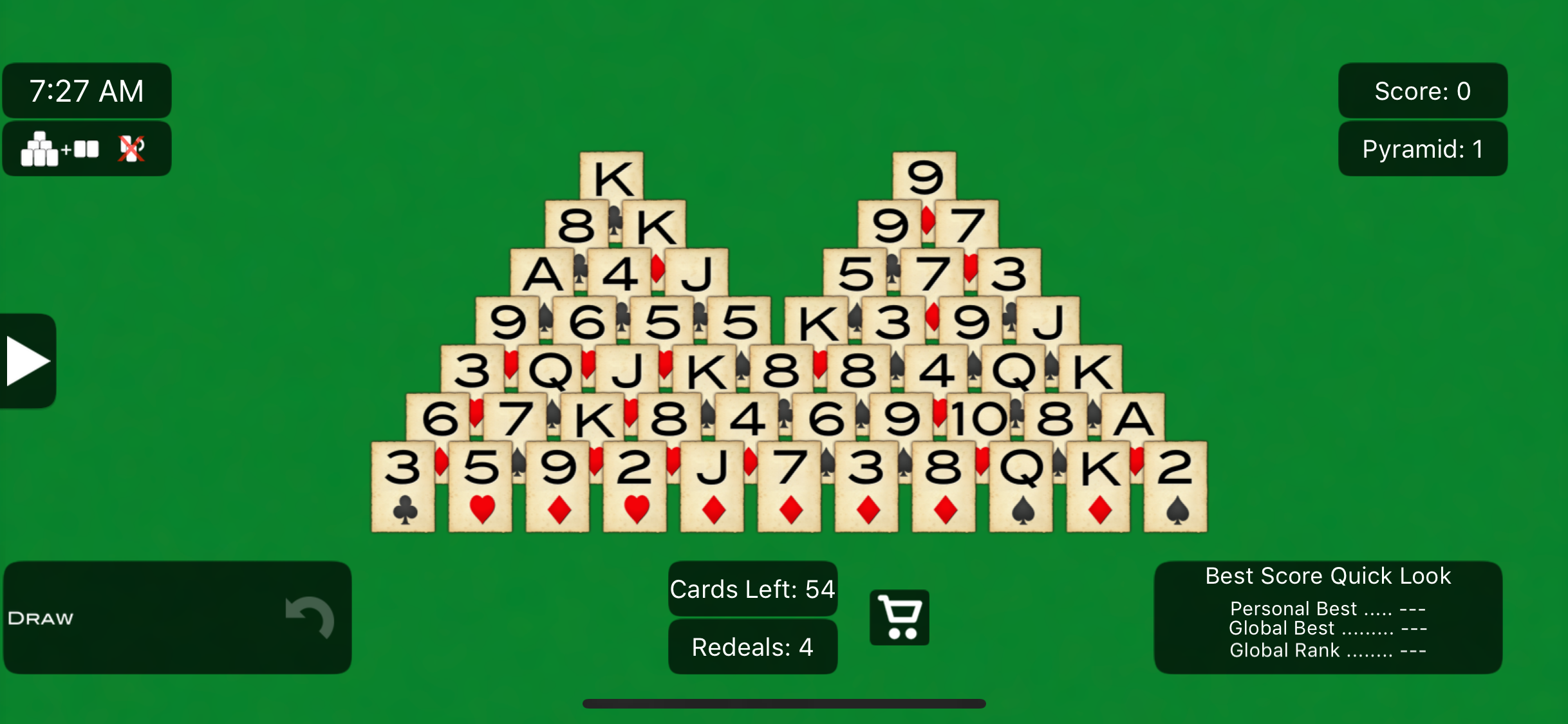 Pyramid Solitaire Lite