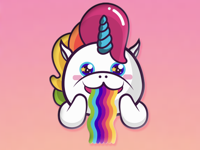 Rainbow Fatty Unicorn Stickers