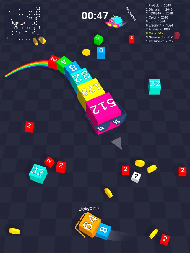 CUBES SNAKE 2048.io Gameplay. NEW GAME. Cubes 2048.io Game 