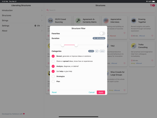 Liberating Structures iPad screenshot 2 - Productivity app
