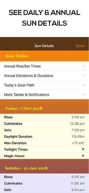 Sun Seeker - Screenshot ng Tracker at Compass