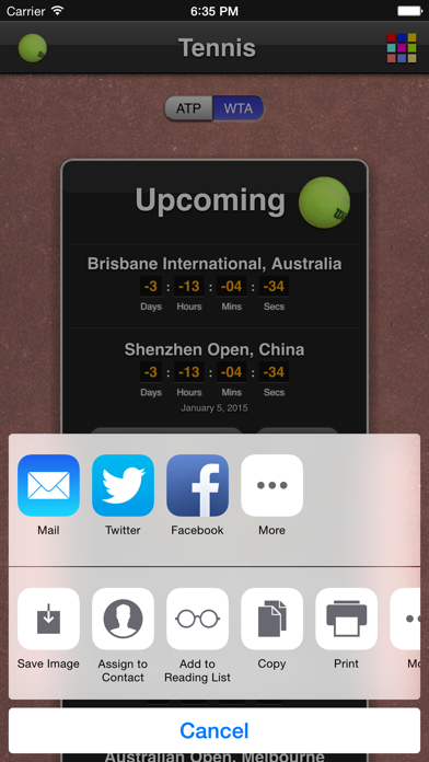 Tennis Matches Screenshot