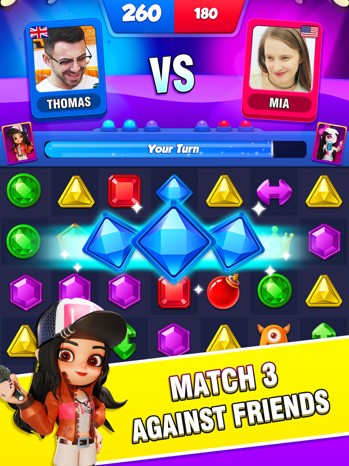 Jewel Party- Match 3 PVP