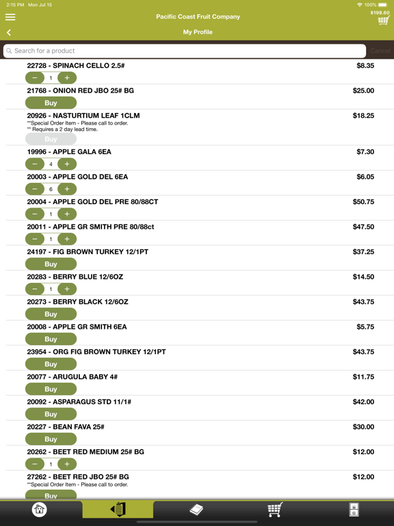 PCFCo. Checkout iPad screenshot