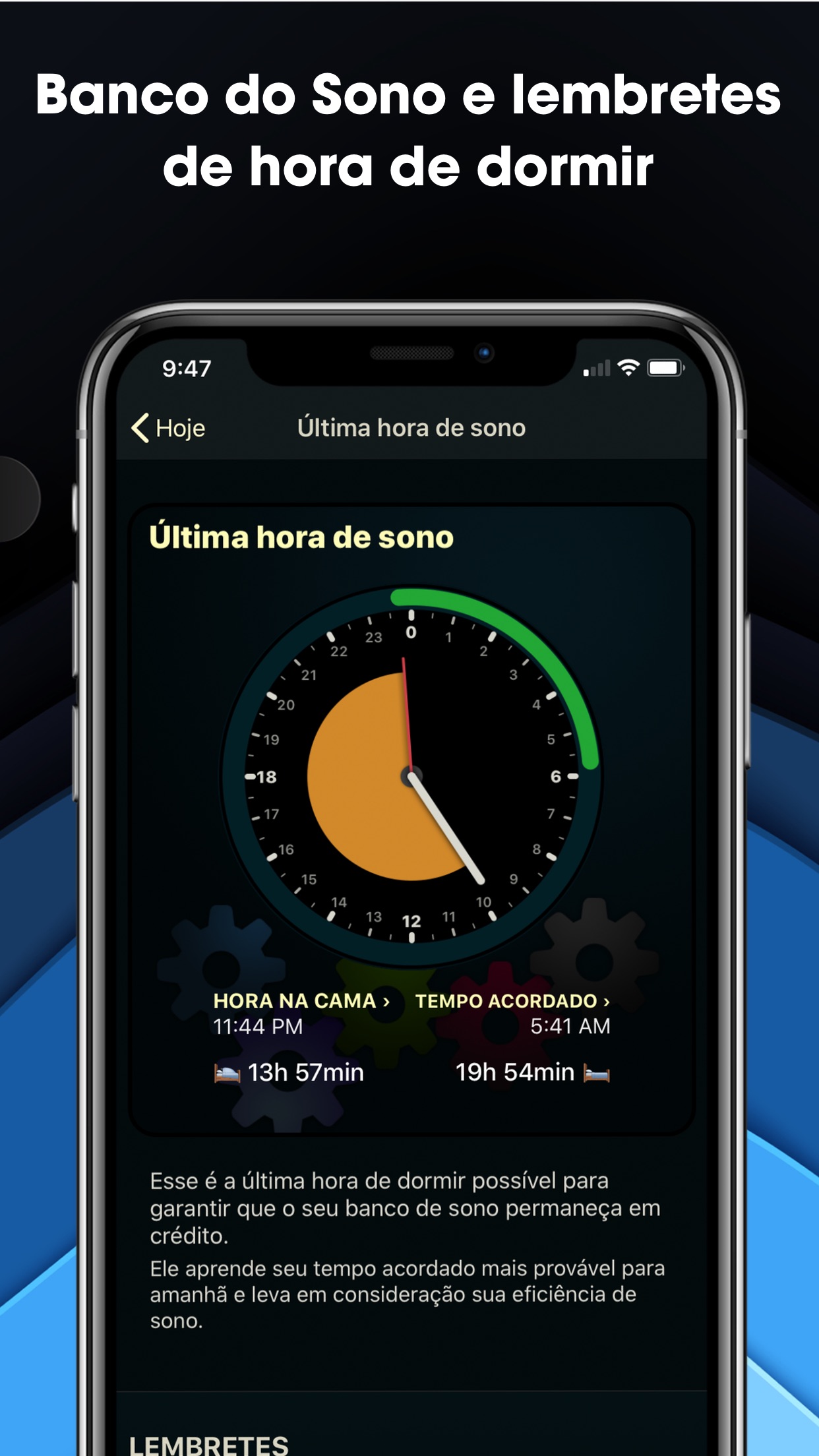 Screenshot do app AutoSleep. Monitore seu sono.