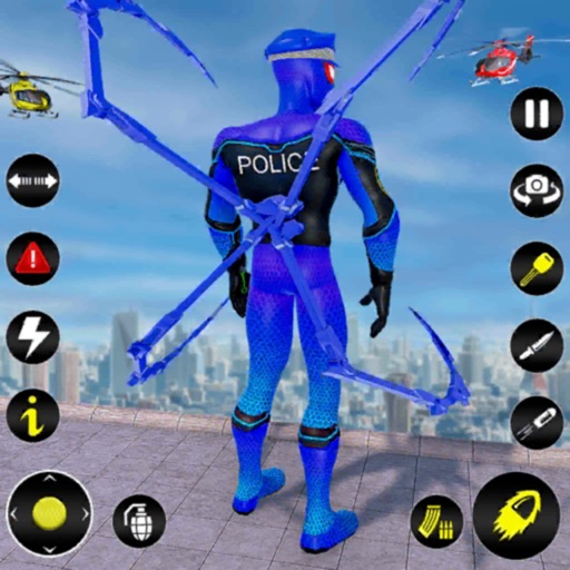 Police Spider Rope Hero Games icon