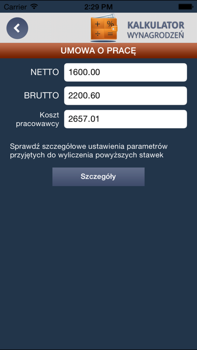 Polish Salary Calculator Screenshot