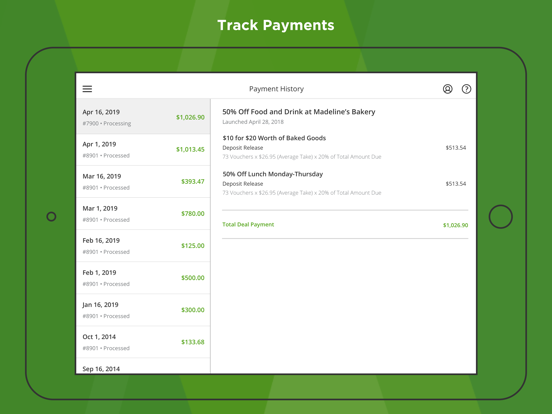 Groupon Merchant iPad screenshot